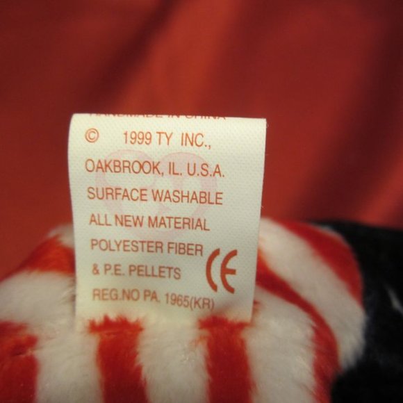 VTG TY ORIGINAL BEANIE BABY "SPANGLE" BEAR WHITE FACE, W/ERRORS - Picture 8 of 9